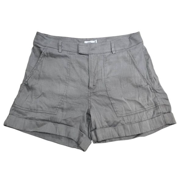Vince Chino Shorts Women's Gray 6 Linen Blend Hook & Eye Pockets Casual Outdoor - Picture 1 of 5